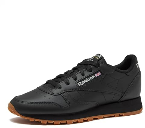 Reebok Homme Classic Leather Baskets, Core Black/Pure Grey 5 Rubber Gum-03, 40 EU