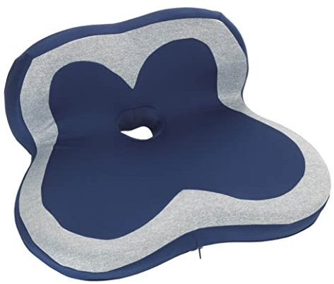 Maximex Sitz- und Lendenkissen, ergonomisches Kissen für korrekte Sitzhaltung, Lendenstützkissen mit druckentlastender Aussparung in der Mitte, hoher Sitzkomfort durch Viscoschaum