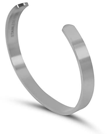 Sprezzi Fashion Herren-Armreif Edelstahl Modisch Fashion Armband aus massivem 316L Stahl robust größenverstellbare Armspange | Männer-Schmuck aus Deutschland (Silber, Edelstahl gebürstet)