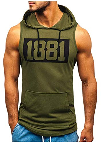 Mens Vests Mens Sleeveless Gym Vests Zip Hoodies Men's Workout Tank Tops Dry Fit Sleeveless Hoodie Workout Shirts Workout Muscle Shirts