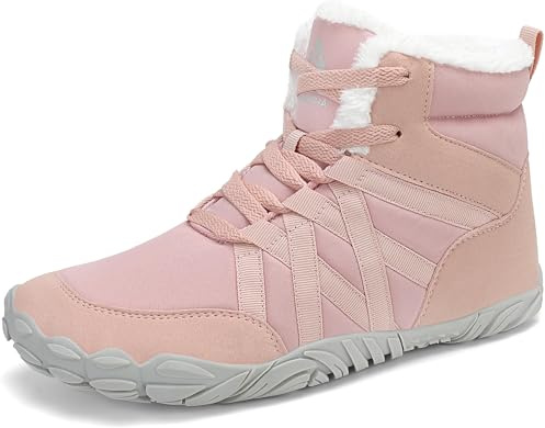Mishansha Barefoot Scarpe Invernali Uomo Donna Caldo Stivali Neve Comode Antiscivolo Scarponi Outdoor, Rosa 38