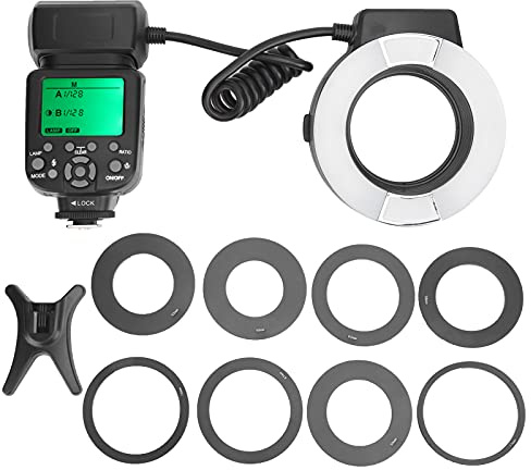 Blixtring, med Adapterring Makroring Blixt TTL Ringform Makroblixt Kamera Ficklampa Autofokus Passar för D7000 D5200 D5000 D3200 D3100 D90 D300S D600