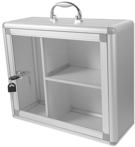 FOYTOKI Medicine Storage Box Portable Wall Storage Hard Case First Aid Kit Lockable Camping Gear