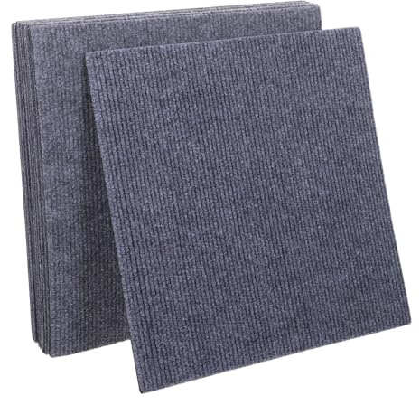 HOMSFOU Lot de 10 carreaux de moquette auto-adhésifs très résistants pour salon, bureau, salle de classe, chambre à coucher, tapis de sol amovibles insonorisants avec résistance aux taches et à