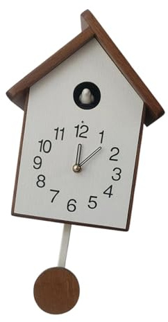 SZLIFE Orologio a cucù con Pendolo e Movimento Coo Coo, Dotato di Movimento Avanzato, Orologio a Pendolo da Parete in Legno, Volume Regolabile per Feste, Famiglia, Amici, Ufficio, Fattori