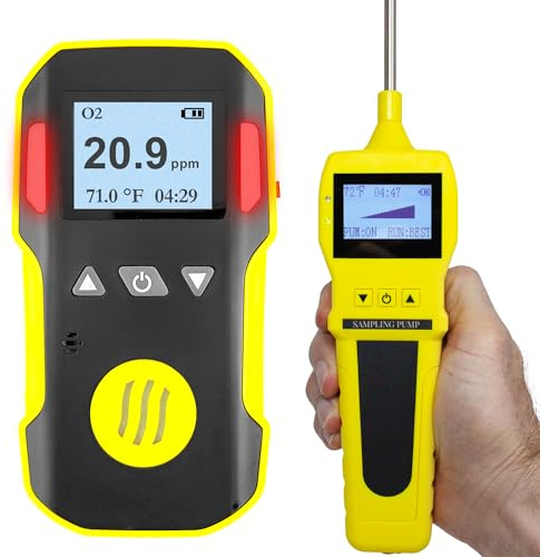 FORENSICS DETECTORS FD - OXYGEN O2 Detector Analyzer + PUMP with Probe by FORENSICS - USA NIST Calibrated - USB Recharge - Sound, Light and Vibration Alarms - 0-30% O2 -