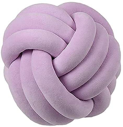 Knotenkissen, Knoten-Ball-Kissen, Geknotetes Kissen für Sofa, Bett, Dekorativ, Zierkissen Knoten für Schlafzimmer Sofa Auto Büro Spielraum (Lila,20cm Durchmesser)