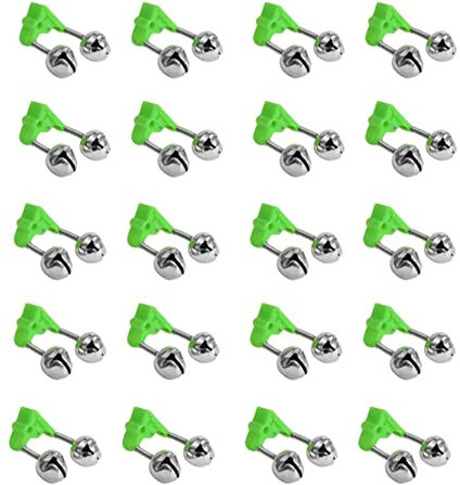 Anawakia Cloche de Pêche Petites Clochettes Grelots en Métal Cloches de pêche avec Anneau de Clip Cloche d'alarme de pêche (20pcs)