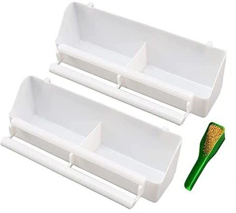 Birds Food Bowl Bird Feeder Pet Birds Food Dish Birds Water Bowls Pigeon Feeding Cups for Cockatiel Parrot Macaw Birds Small Animal 2 Pack with 1 Food Spoon