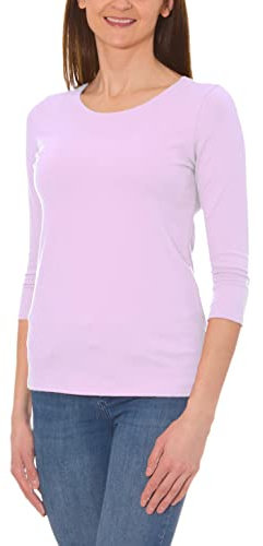 Alkato Damen Shirt 3/4 Arm mit Rundhals, Farbe: Lila, Größe: M