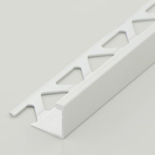 Profili per pavimenti angolo acciaio inox acciaio satinato per piastrelle Altezza 19,2 mm Angolo per profilo per piastrelle Listello in alluminio sigillato Bordo di chiusura,Bright silver,140cm