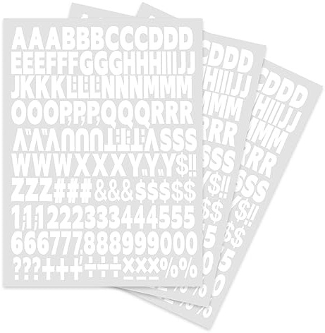 3 Hojas Letras y Números de Transferencia de Calor por Plancha 504 Piezas Parches de Letras Lavables de Tela Alfanumérica para Camisetas Deportivas Impresión de Eslogan Decoración DIY (Blanco)