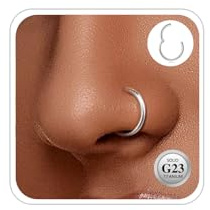 ESHIONER G23 Titan allergivänlig näsring guld silver svart septum helix brosk snäcka gångjärn segmentringar läppringar piercing smycken 14 g 16 g tjocklek 6 mm/8 mm/10 mm/12 mm näsring 1 styck