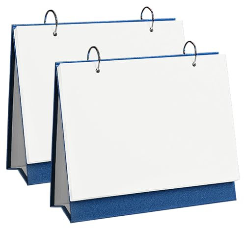 SPORWAY 2 Stücke DIY Tischkalender Blanko Notizbuch, A5 Fotokalender Bastelkalender Wochenkalender Kraftpapier Ringbuch Spiralblock DIY Memo Papier Zeitplaner Leerer Zettel (Blau)
