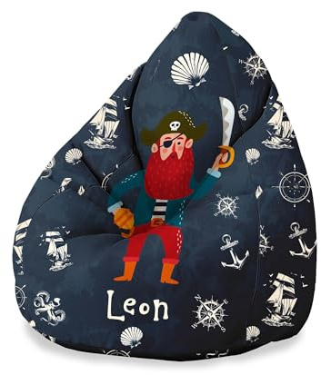 DreamRoots Personalisierte Sitzsack Kinder mit füllung - Personalisierte Geschenke Kinder - Sitzsack Kinderzimmer 70x70x105 cm - Bean Bag - Kindersitzsack