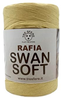 rocca di Rafia Soft 100% ecologica da 100g - 100metri per le tue borse handmade estive o cappelli (natural - PIATTA)