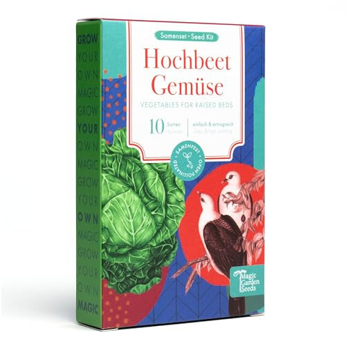 Hochbeet-Gemüse - 10 samenfeste Gemüsesorten - einfach & ertragreich - Einsteiger-Saatgutset als kleines Geschenk oder für den Eigenbedarf