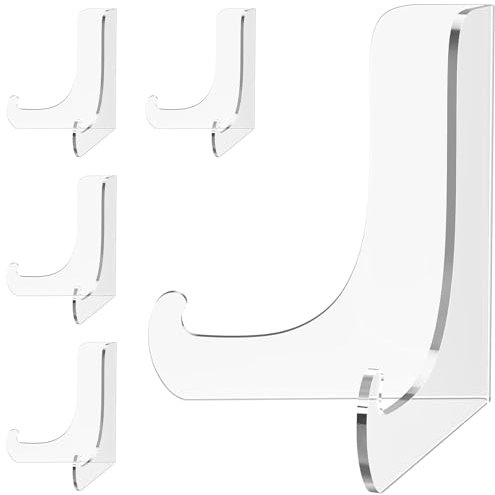 Lot de 5 porte-cartes en acrylique transparent, mini chevalet en acrylique, support antidérapant pour cartes à collectionner, cartes de vœux, cadres photo, pièces de monnaie