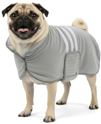 FurDreams Dog Drying Coat – Super Absorbent Microfiber Robe for Quick Results – Soft, Cozy Jacket with Secure Fit – Lightweight, Durable Towel for Home, Grooming & Travel – Size S