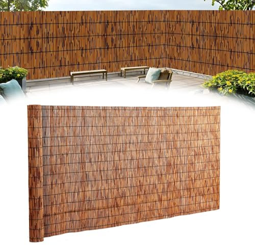 Sichtschutz Aus Bambus, Sichtschutzzaun Schilfrohrmatte Gartenzaun – 100 cm X 300 cm, 120 cm X 400 cm, 130 cm X 500 cm – Schilfzaun(100x200cm(3.3x6.6FT))