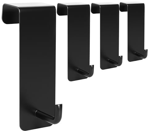 Türhaken zum Einhängen, Kleiderhaken Tür, Türgarderobe zum Einhängen,Türhaken Innenseite von Kleidung, Hüten，Handtüchern und Taschen (4 Set)