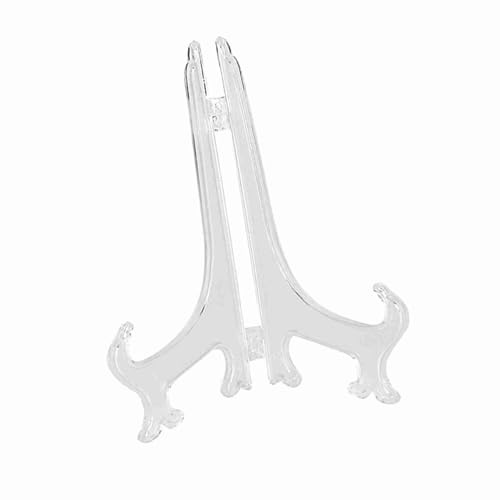 Aramox 10 Pièces Supports d'Assiettes Transparents Pliants, Présentoir en Plastique pour Assiettes et Cadres Photo, Conception Peu Encombrante, Angles Réglables pour la Décoration, (20cm)