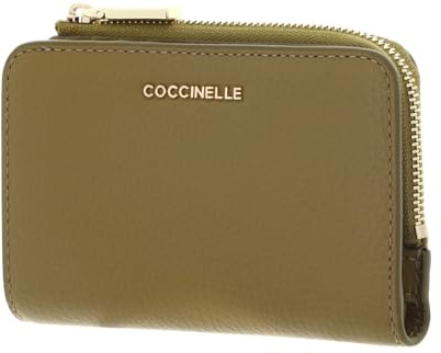 Coccinelle Cuir Porte-Monnaie Metallic Soft Wallet Seagrass Kaki