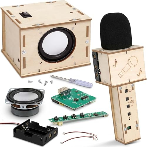 Stem Projects Karaoke Machine Toys for Boys Age 8-12 12-14 Science Kit Building Own Bluetooth Speaker & Microphone DIY Electronics Kit for Kids Kid 9-12 Boy Toys Birthday Gift 8 9 10 11 13 Teen Girl