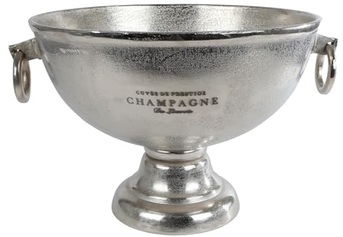 Macosa VM08234 - Raffreddatore da spumante, in alluminio, con manici, 40 cm, per bottiglie di vino, champagne, in metallo, da tavolo, bar, buffet