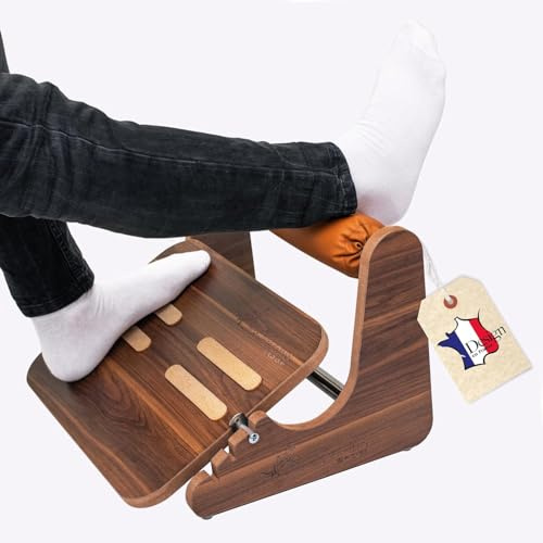 MSZERONE Poggiapiedi da scrivania con poggiapiedi, poggiapiedi regolabile in altezza antiscivolo ed ergonomico in materiale ecologico