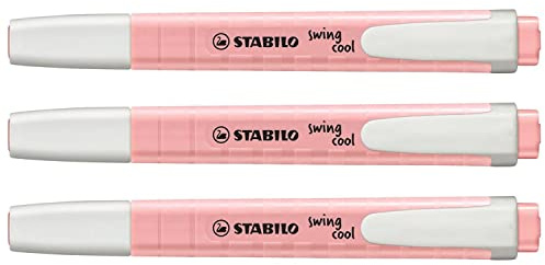 STABILO Set di 3 evidenziatori – Swing Cool Pastel Edition – sospetto di rosa