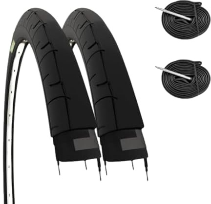 2 TYRES 700X23C (23-622) + PRESTA VALVE CHAMBER TYRES FOR FIXED ROAD ROAD RACING BIKE (Chambers with Valve 60mm)