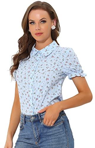 Allegra K Women's Retro Square Neck Tops Semi Sheer 3/4 Mesh Sleeve Top | Square Neck, Semi Sheer Mesh Sleeve, Polka Dots Sleeve, Slim Fit, Lightly Stretch Fabric, 1950s Vintage