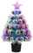 Small Christmas Tree Fiber Optic Lighted, 54cm Pre-Lit Tabletop Christmas Tree Mini Artificial Desktop Xmas Tree Snowflocked with Tree Star,RGB Lighting