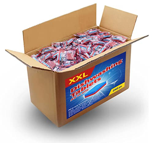 12-in-1-Spülmaschinentabs 250 Stk. 4,5 kg, Mogou Klarspüler, Geschirrspüler Tabs, Geschirrspülmittel Pulver, Spülmaschinen Reiniger Pflege, Klarspüler Spülmaschine,