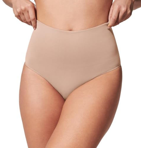 SPANX shape ExtraOrdinary Brief - Sculpting with Compression - Women's Shapewear Underwear - Recycled Nylon Fabric Blend - Toasted Oatmeal - Medium