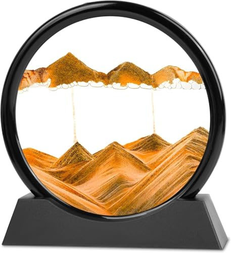 RCQD Sablier Decoratif Cadre Sable Mouvant 3D art du en mouvement Peinture de Qui Coule Convient pour Kits de pour Enfants Cadeaux (Or,7)