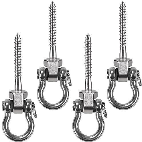 BeneLabel 4 Pezzi Vite di Fissaggio 13cm Appendino per Amaca, Kit di Montaggio Girevole in Acciaio Inox Se per Interni All'Aperto Parco Giochi Sedia Yoga Corda Sacco da Boxe Sacco di Sabbia, 1800lbs
