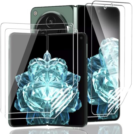 Jewloofa TPU Protection écran pour OnePlus Open [2 Pièces] et Protecteur d'écran externe [2 Pièces], Couverture Totale Protection Film pour OnePlus Open