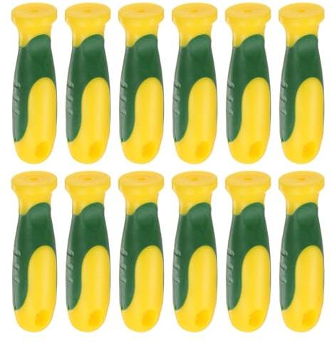 sourcing map 12pcs Rubber File Handle 3.27 Inch Round Hole Ergonomic Handles for Chainsaw File