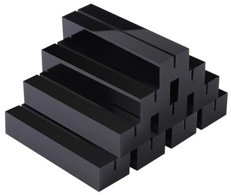 Worown 10 Stück Kartenhalter Acryl, Tischkartenhalter, Fotohalter, Menükartenhalter, Postkartenhalter für Heim, Kaffeebar, Laden, Hochzeits und Postkarten Dekoration (Schwarz -10 x 3 x 2 cm)