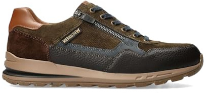 Mephisto - Fermeture à lacets pour sneaker Bradley en cuir marron foncé - talon zip avec lacets - 1,5, marron foncé, 44 EU
