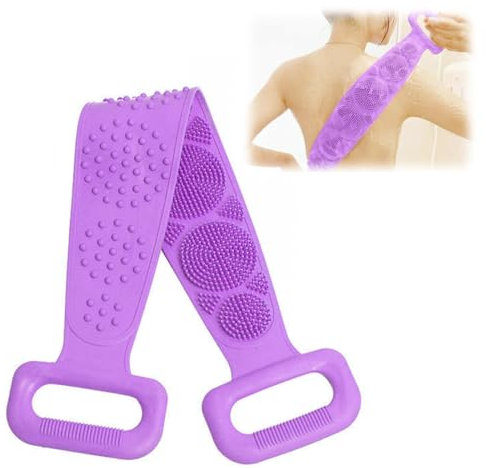Spazzola Bagno Schiena, Spazzola da Bagno in Silicone, Massaggio Scrubber Schiena Bifacciale, Scrubber Esfoliante, Scrubber Posteriore