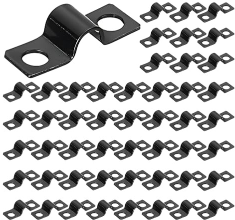50 fascette di fissaggio, fascetta per tubi a forma di U, fascette per cavi robuste, accessori in metallo a doppia asta per recinzioni a rete, tubi vuoti e cavi elettrici