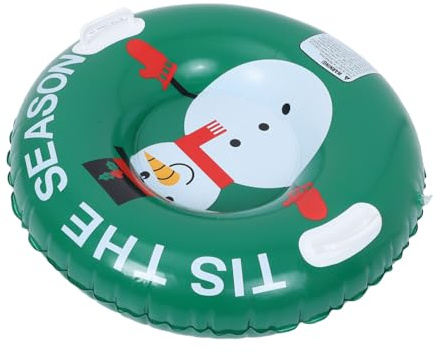 Toyvian Inflatable Snowman Ski Ring Inflatable Sledding Tubes Sleds for Winter Snow Sled Tubes Pvc Green