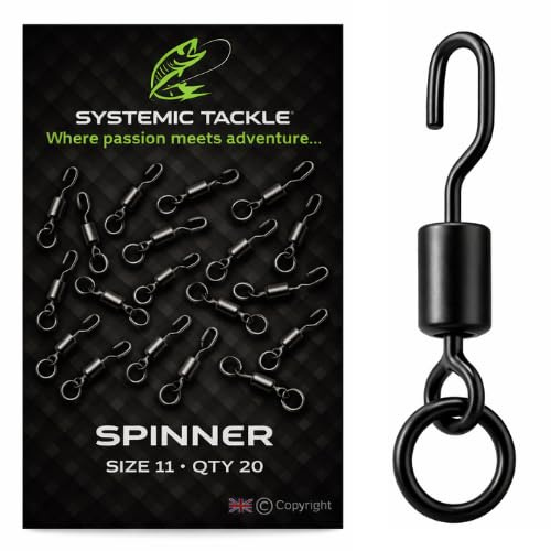 EUROKAN TACKLE Spinner Ronnie Ring Swivels Size 11-20 PCS - Carp Fishing Ronnie Rig Swivel - RONNIE SPINNER SWIVELS - UK POST