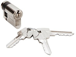 Tesa Assa Abloy 50301001N Cilindro Estándar TE5 Niquelado 100 x 10 mm Medio Cilindro Llave Leva Larga