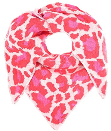 Zwillingsherz Dreieckstuch Stola Schal mit Kaschmir und Wolle für Kids Mädchen Jungen Kinder - Hochwertiges Cashmere Halstuch mit Leo Animal Print - Perfekt für Sommer Herbst Winter