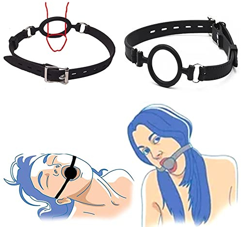 Giocattolo per la bocca in silicone nero per giochi di ruolo in coppia