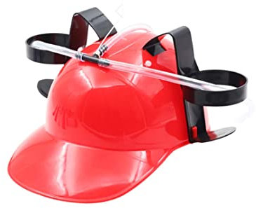 Liummrcy Straw Helmet, Party Beer Hat, Fun Drinking Game Helmet, Double Canister Drinking Straw Hat